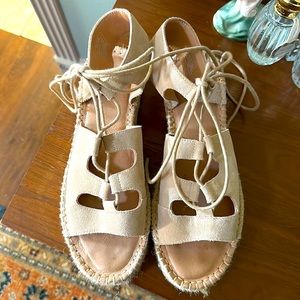 Soludos lace up beige espadrilles